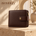 NOVEKIS™ Morrow Compact Leather Wallet — Small Bifold with Snap Closure and Coin Pocket