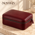NOVEKIS™ Nera Leather Travel Jewelry Case — Compact Zip Organizer for Rings, Earrings and Necklaces