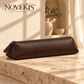 NOVEKIS™ Rill Leather Pen Pouch — Slim Zipper Pencil Case with Flat-Base Design