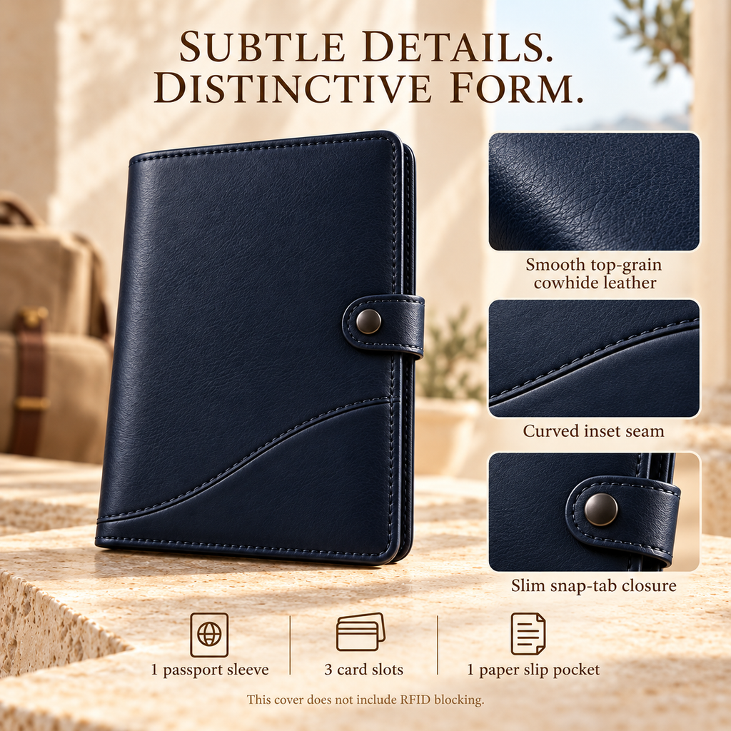 NOVEKIS™ Roam Leather Passport Cover — Travel Document Holder with Card Slots