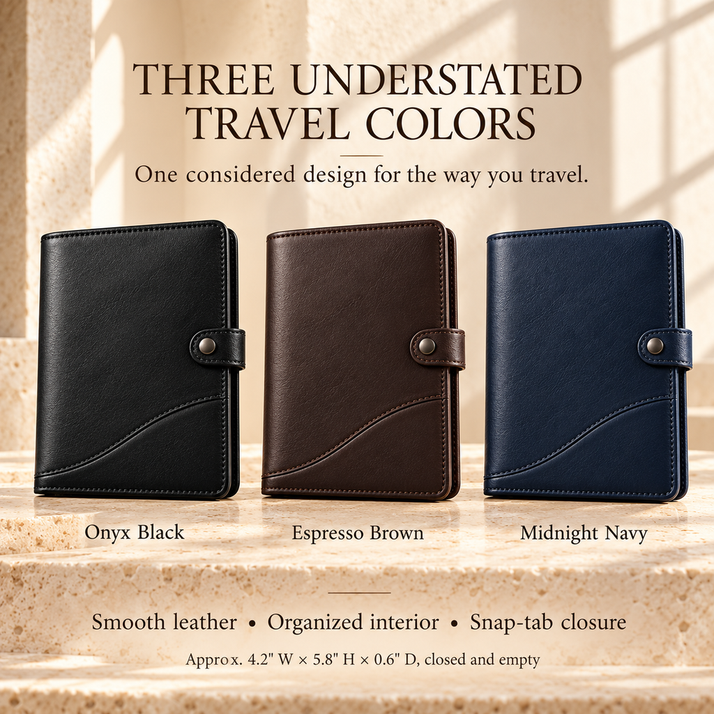 NOVEKIS™ Roam Leather Passport Cover — Travel Document Holder with Card Slots