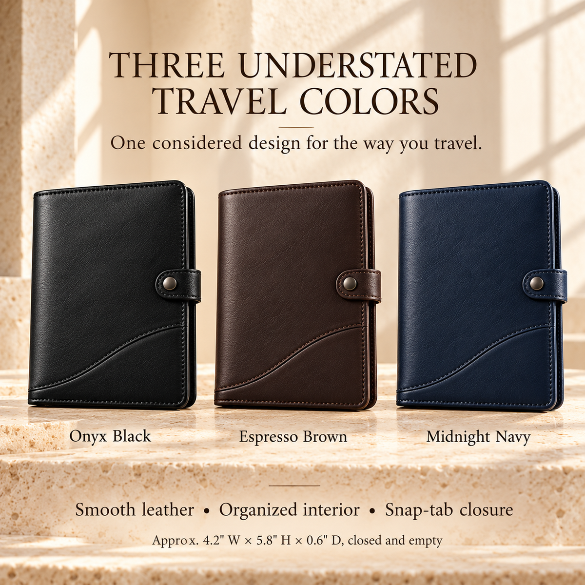 NOVEKIS™ Roam Leather Passport Cover — Travel Document Holder with Card Slots