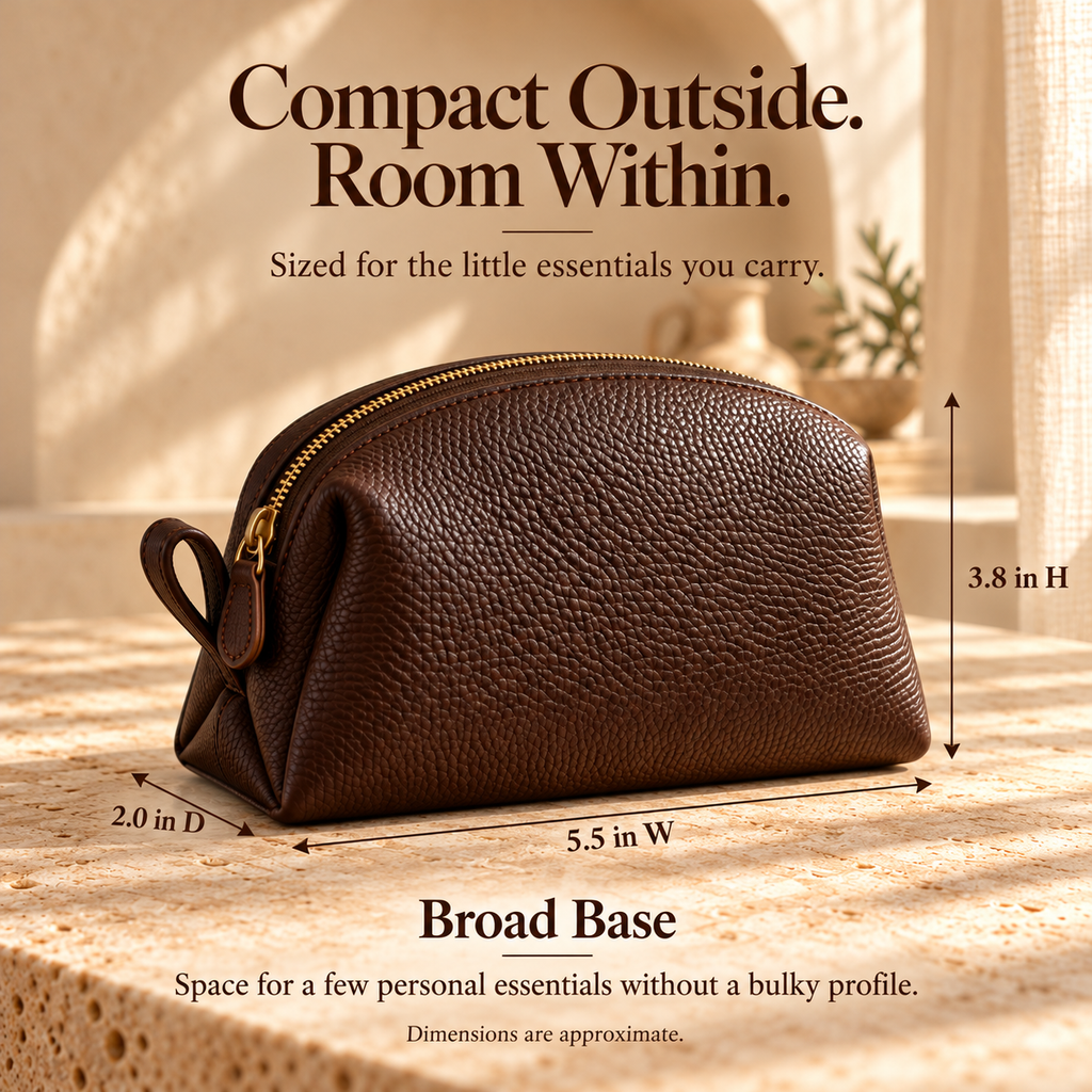 NOVEKIS™ Venn Mini Leather Pouch — Small Zip Organizer for Bag Essentials
