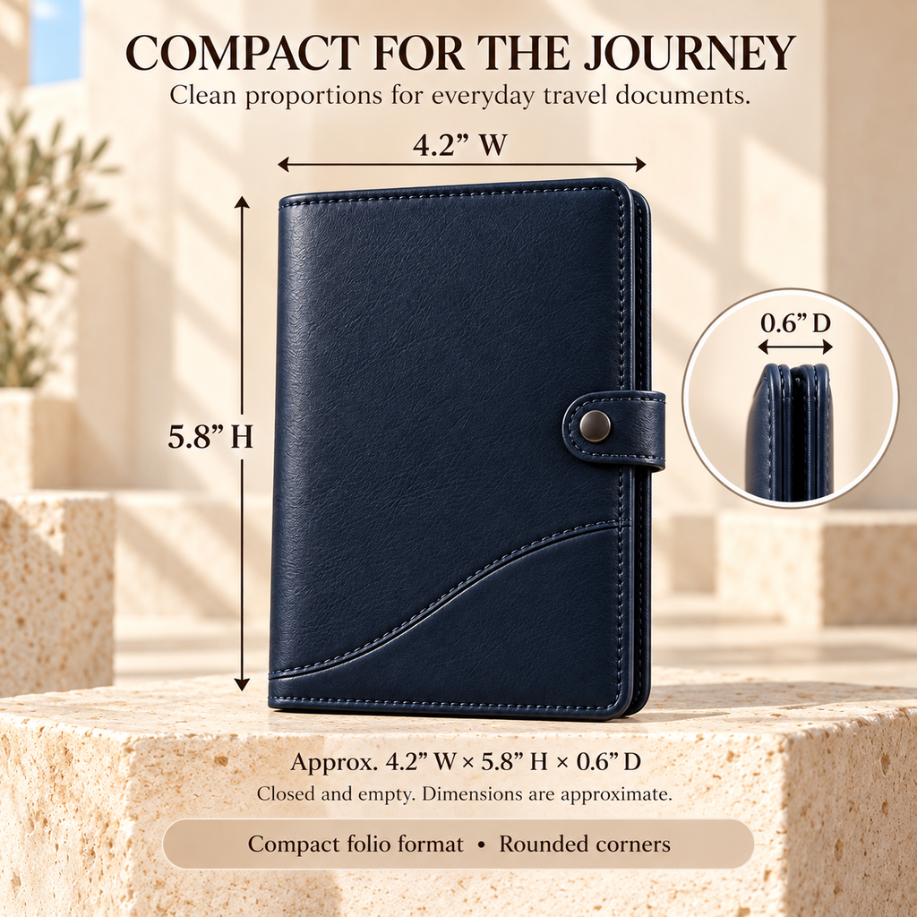 NOVEKIS™ Roam Leather Passport Cover — Travel Document Holder with Card Slots