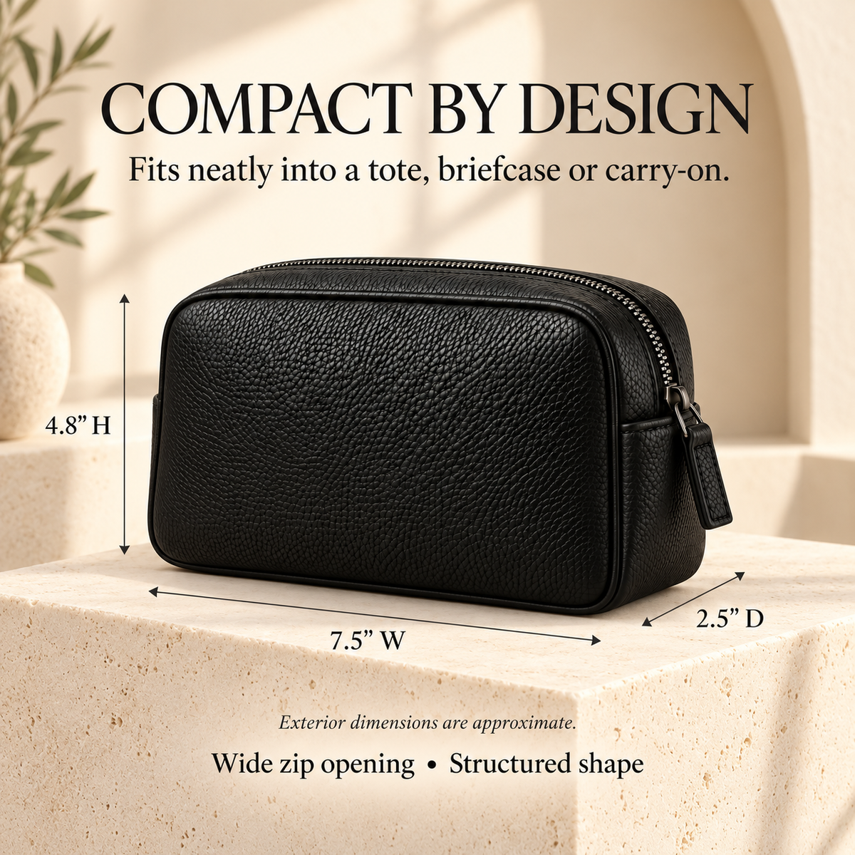 NOVEKIS™ Relay Leather Tech Organizer — Compact Cable Pouch with Divider and Cord Wraps